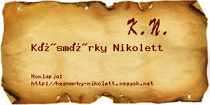 Késmárky Nikolett névjegykártya