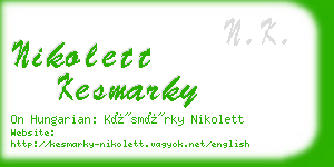 nikolett kesmarky business card